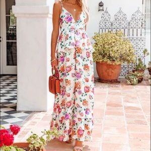 VICI SATIN PEPLUM MAXI DRESS